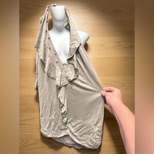 Niche Elegant Cream green Halter Top LARGE